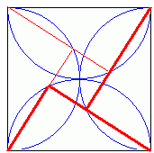 Four semicircle/triangle sets with the hypotenuses forming the sides of a square, and everything else inside that square; the bottom and right triangles are emphasised with thicker lines